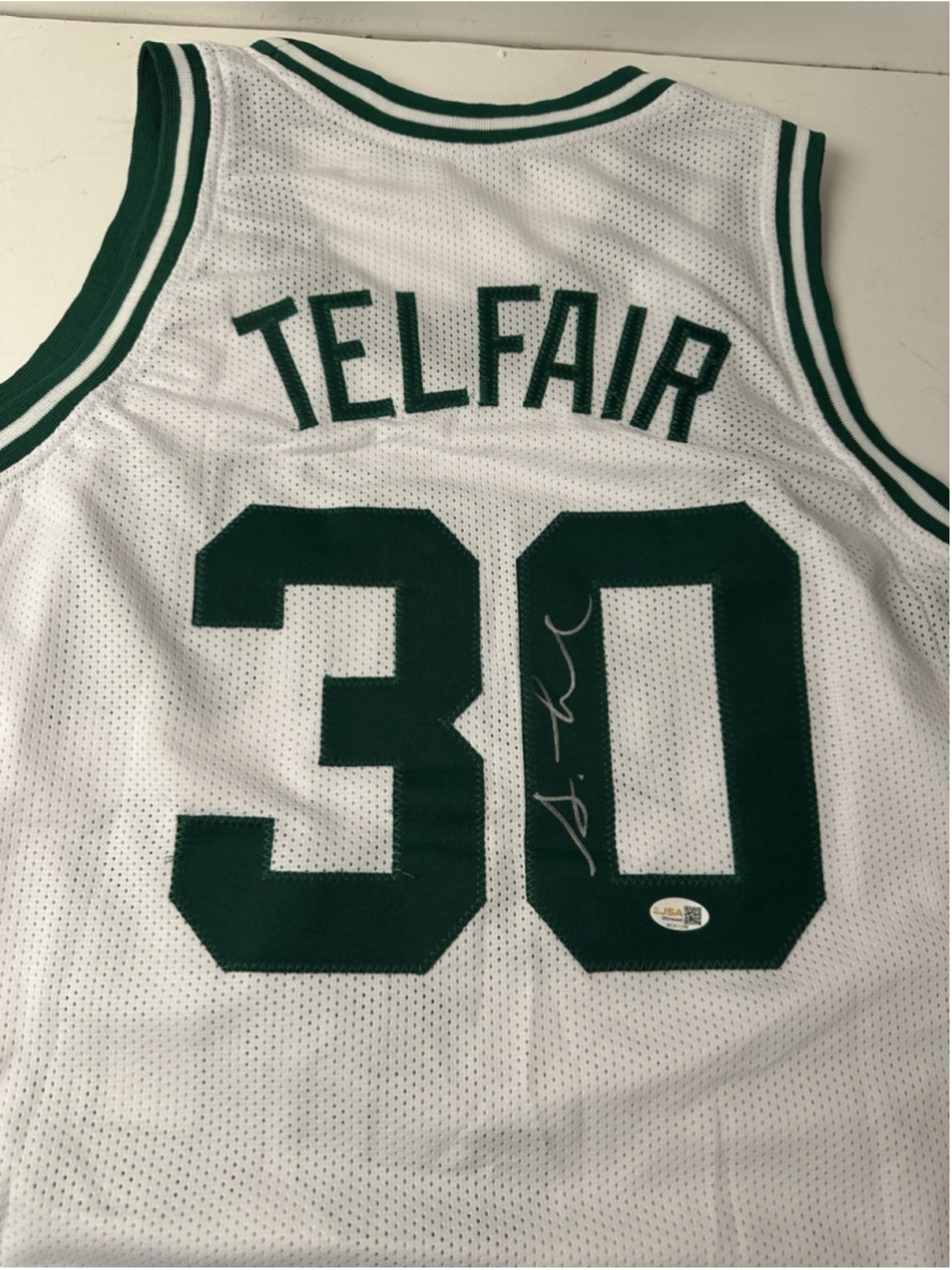 SEBASTIAN TELFAIR Signed Boston Custom Basketball Jersey JSA Witnessed COA XL